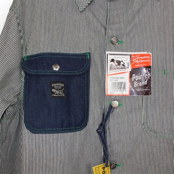 XL PointerBrand LCKing HickoryStripe ChoreCoat DoubleNeedle GreenStitch USA - Picture 16 of 16